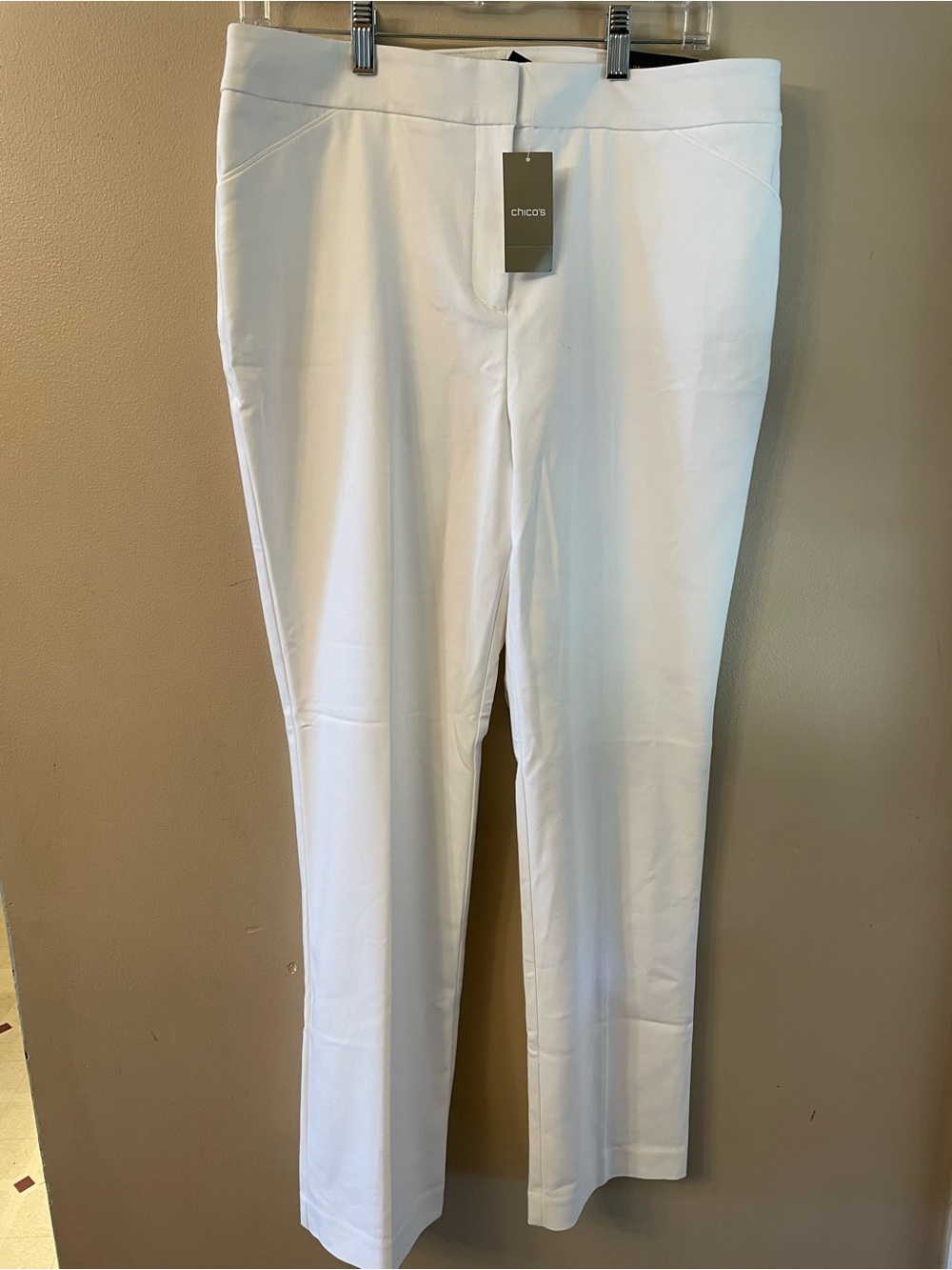 Chico's White So Slimming Straight-Leg Grace Pants